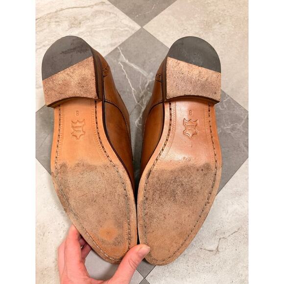 3DM Lifestyle Mens Double Monk Strap Dress Shoes Size 8 Cognac Leather Old Money